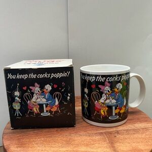 Disney Mug with Donald and Daisy Duck - You Keep the Corks Poppin’! 1987